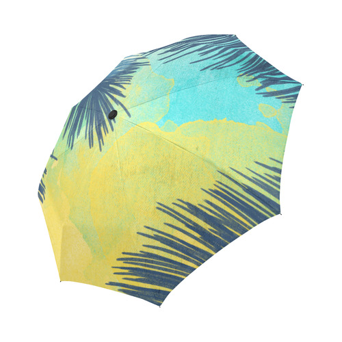 Palm Trees Tropical Watercolor Auto-Foldable Umbrella (Model U04)