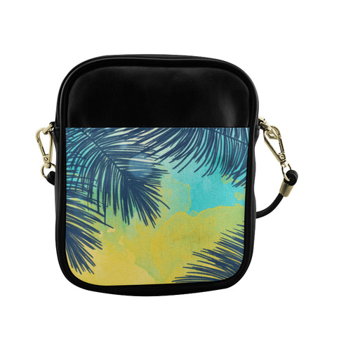 Palm Trees Tropical Watercolor Sling Bag (Model 1627)