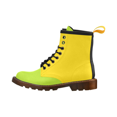 Only two Colors: Sun Yellow - Spring Green High Grade PU Leather Martin Boots For Men Model 402H