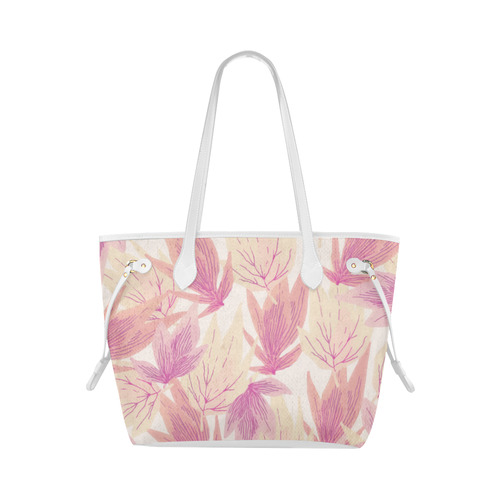 Watercolor Floral Leaf Pattern- Clover Canvas Tote Bag (Model 1661)