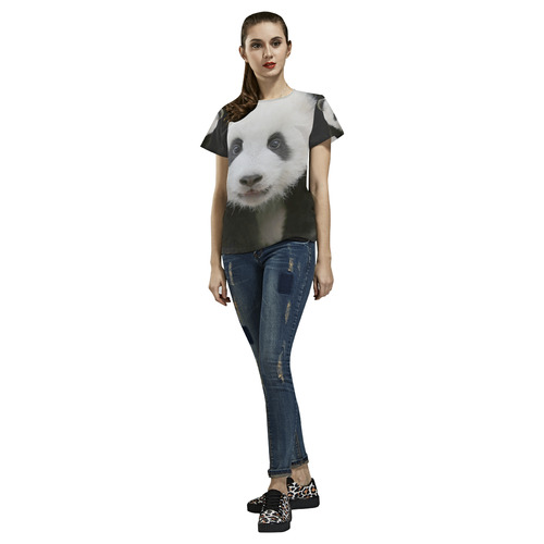 Panda Bear All Over Print T-Shirt for Women (USA Size) (Model T40)