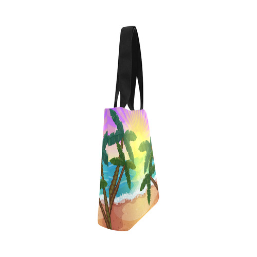 Tropical Sunset Palm Trees Beach Canvas Tote Bag (Model 1657)