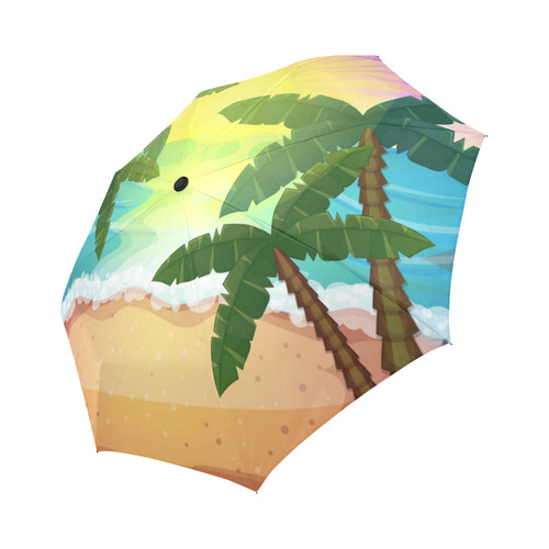 Tropical Sunset Palm Trees Beach Auto-Foldable Umbrella (Model U04)