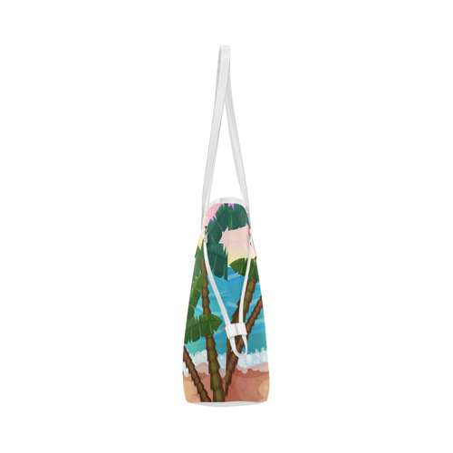 Tropical Sunset Palm Trees Beach Clover Canvas Tote Bag (Model 1661)