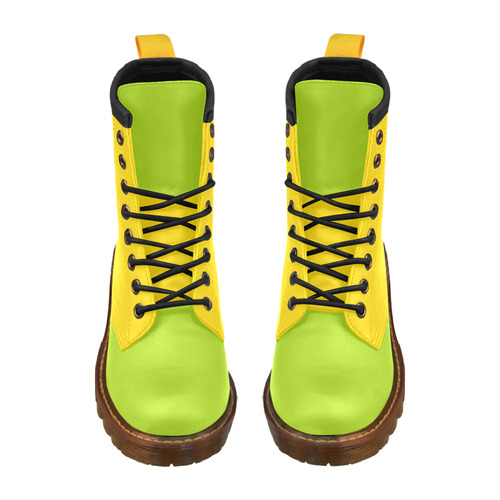 Only two Colors: Sun Yellow - Spring Green High Grade PU Leather Martin Boots For Men Model 402H
