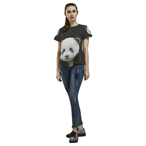 Panda Bear All Over Print T-Shirt for Women (USA Size) (Model T40)