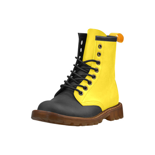 Only two Colors: Sun Yellow Black High Grade PU Leather Martin Boots For Men Model 402H