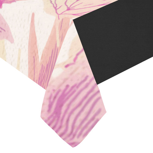 Watercolor Floral Leaf Pattern- Cotton Linen Tablecloth 60"x120"