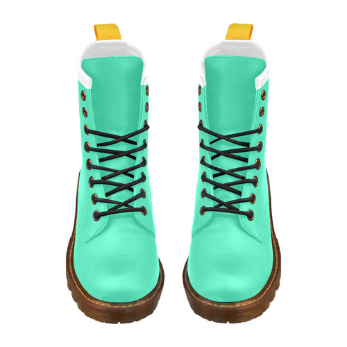 Only two Colors: Light Ocean Green High Grade PU Leather Martin Boots For Women Model 402H