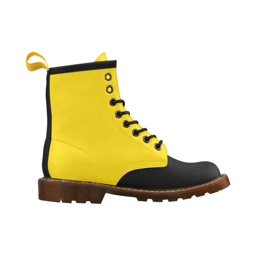Only two Colors: Sun Yellow Black High Grade PU Leather Martin Boots For Men Model 402H