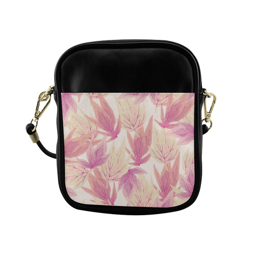 Watercolor Floral Leaf Pattern- Sling Bag (Model 1627)