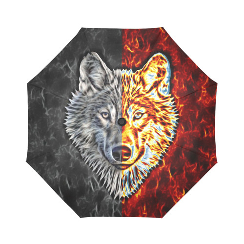 A Graceful WOLF Looks Into Your Eyes Two-colored Auto-Foldable Umbrella (Model U04)