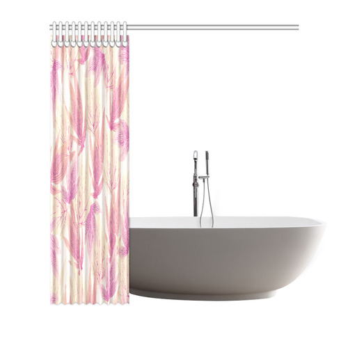 Watercolor Floral Leaf Pattern- Shower Curtain 66"x72"