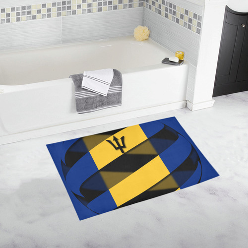 The Flag of Barbados Bath Rug 20''x 32''