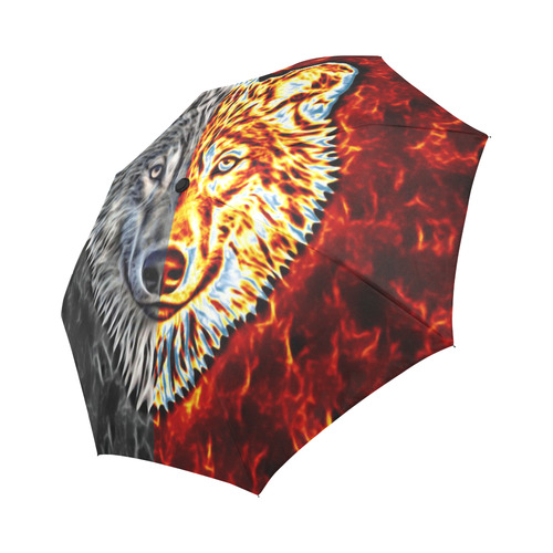 A Graceful WOLF Looks Into Your Eyes Two-colored Auto-Foldable Umbrella (Model U04)