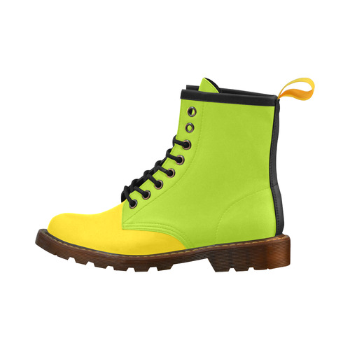 Only two Colors: Sun Yellow - Spring Green High Grade PU Leather Martin Boots For Men Model 402H