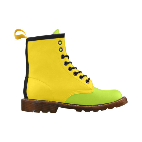 Only two Colors: Sun Yellow - Spring Green High Grade PU Leather Martin Boots For Men Model 402H