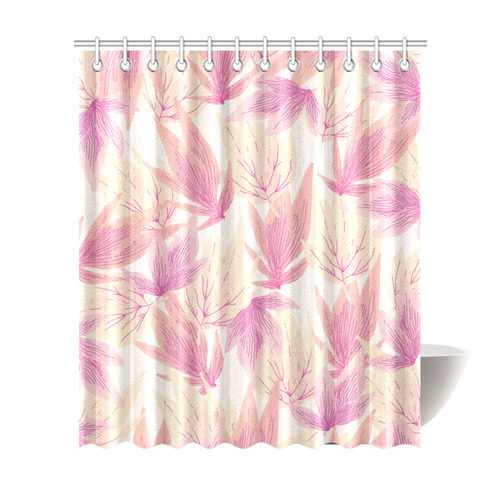 Watercolor Floral Leaf Pattern- Shower Curtain 72"x84"