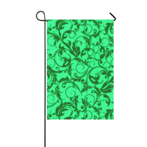 Vintage Swirls Green Garden Flag 12‘’x18‘’（Without Flagpole）