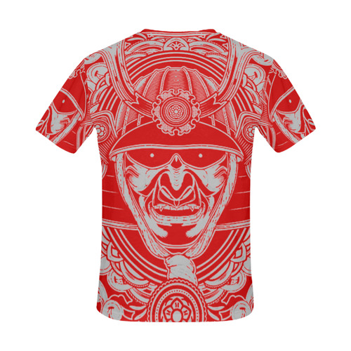 Silver samuri red All Over Print T-Shirt for Men (USA Size) (Model T40)