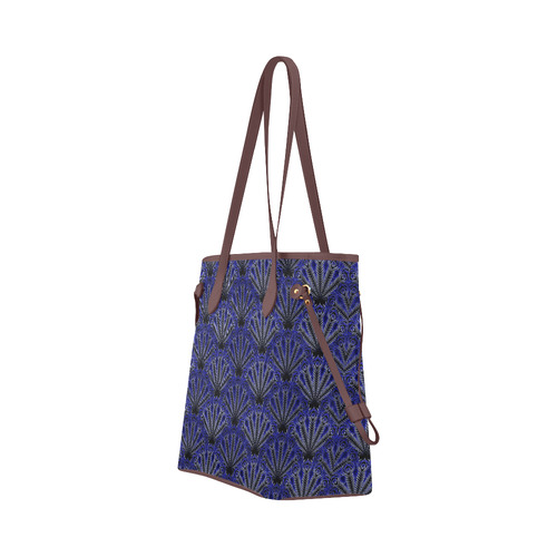 Feather pattern blue white by JamColors Clover Canvas Tote Bag (Model 1661)