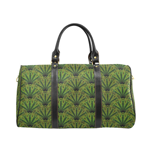 Feather pattern yellow green by JamColors New Waterproof Travel Bag/Small (Model 1639)