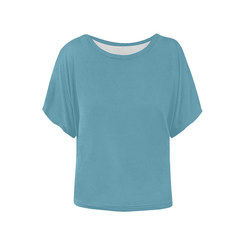 Hippie Blue Women's Batwing-Sleeved Blouse T shirt (Model T44)