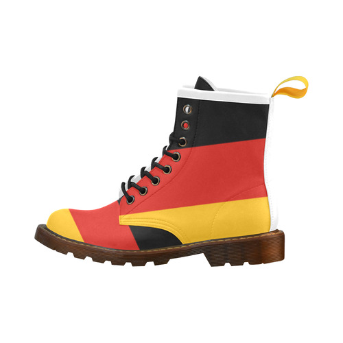German Flag Colored Stripes High Grade PU Leather Martin Boots For Women Model 402H