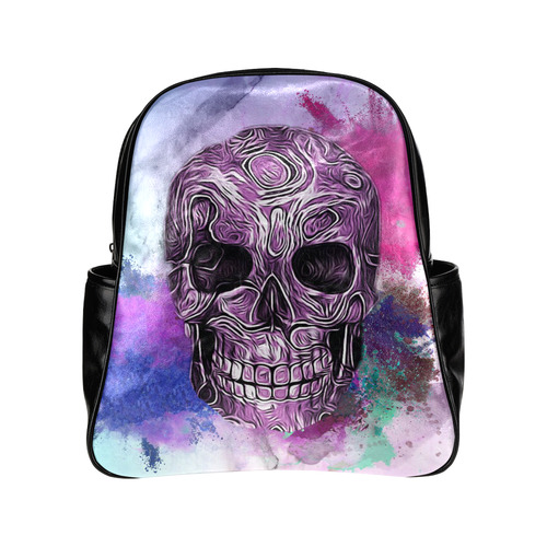 Skull-Unusual and unique 10 by JamColors Multi-Pockets Backpack (Model 1636)