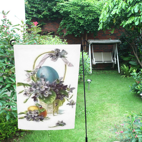 Vintage Easter Basket Garden Flag 12‘’x18‘’（Without Flagpole）