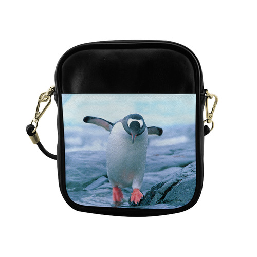 Cute Baby Penguin Walking Antarctic Landscape Sling Bag (Model 1627)