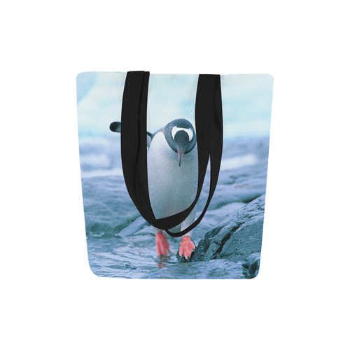 Cute Baby Penguin Walking Antarctic Landscape Canvas Tote Bag (Model 1657)