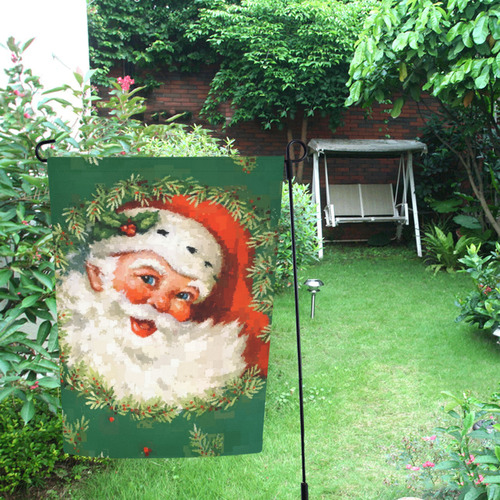 Jolly Ole Santa Pixel Garden Flag 12‘’x18‘’（Without Flagpole）