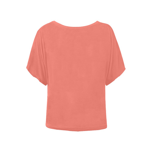 Peach Echo Women's Batwing-Sleeved Blouse T shirt (Model T44)