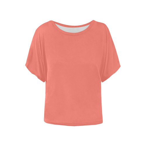 Peach Echo Women's Batwing-Sleeved Blouse T shirt (Model T44)