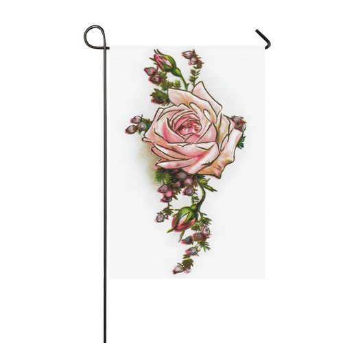 Rose Floral Garden Flag 12‘’x18‘’（Without Flagpole）