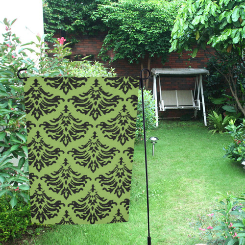 Greenery Damask Garden Flag 12‘’x18‘’（Without Flagpole）