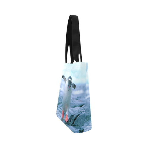 Cute Baby Penguin Walking Antarctic Landscape Canvas Tote Bag (Model 1657)