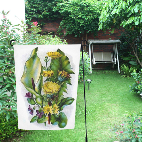 Vintage Wildflowers Garden Flag 12‘’x18‘’（Without Flagpole）