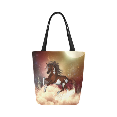 Wonderful wild horse in the sky Canvas Tote Bag (Model 1657)