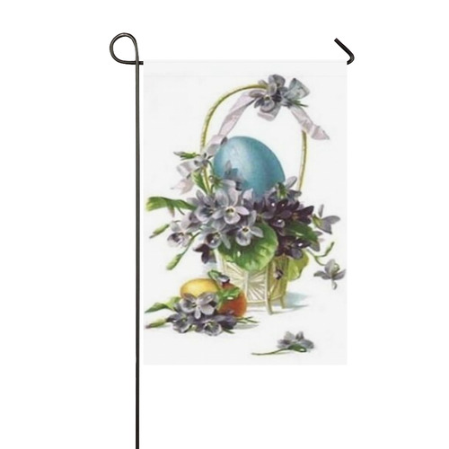 Vintage Easter Basket Garden Flag 12‘’x18‘’（Without Flagpole）