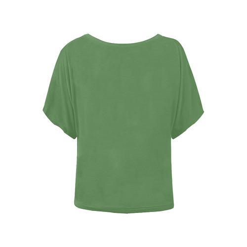 Hippie Green Women's Batwing-Sleeved Blouse T shirt (Model T44)
