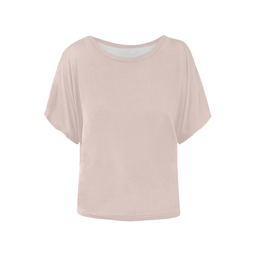 Peach Blush Women's Batwing-Sleeved Blouse T shirt (Model T44)