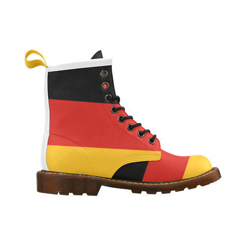 German Flag Colored Stripes High Grade PU Leather Martin Boots For Women Model 402H
