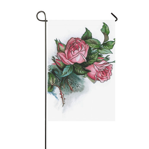 Roses Vintage Floral Garden Flag 12‘’x18‘’（Without Flagpole）