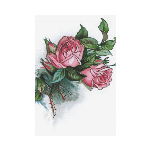 Roses Vintage Floral Garden Flag 12‘’x18‘’（Without Flagpole）
