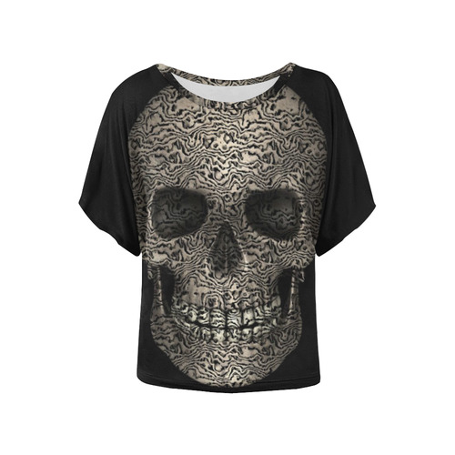 Skull-Unusual and unique 04 by JamColors Women's Batwing-Sleeved Blouse T shirt (Model T44)