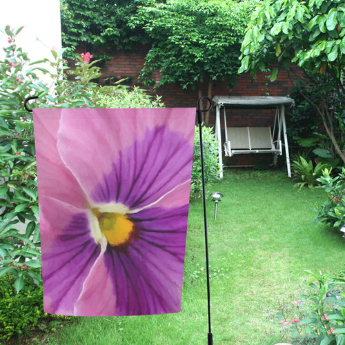 Pink and Purple Pansy Garden Flag 12‘’x18‘’（Without Flagpole）