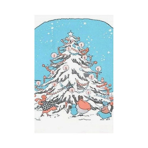 Vintage Christmas Tree Garden Flag 12‘’x18‘’（Without Flagpole）