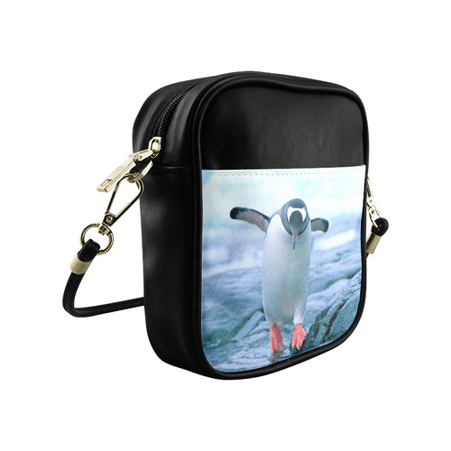 Cute Baby Penguin Walking Antarctic Landscape Sling Bag (Model 1627)